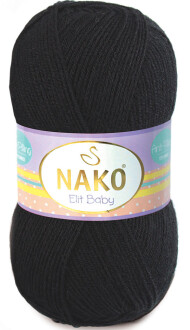Nako Elit Baby Örgü Bebe İpi 217 Siyah - Nako