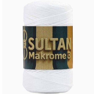 NO:3 Polyester Makrome ( 100 Gram ) 001 Beyaz - Sultan