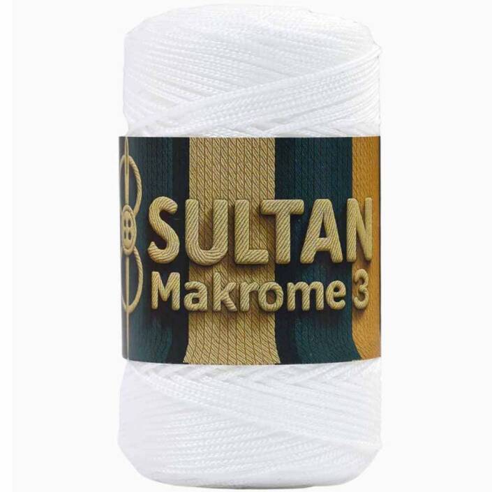 NO:3 Polyester Makrome ( 100 Gram ) 001 Beyaz - 1