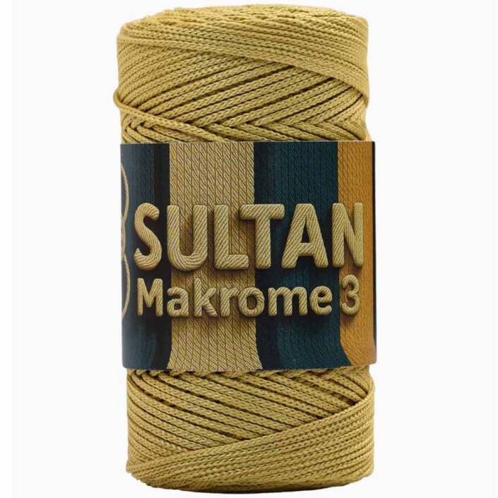 NO:3 Polyester Makrome ( 100 Gram ) 050 Altın - 1