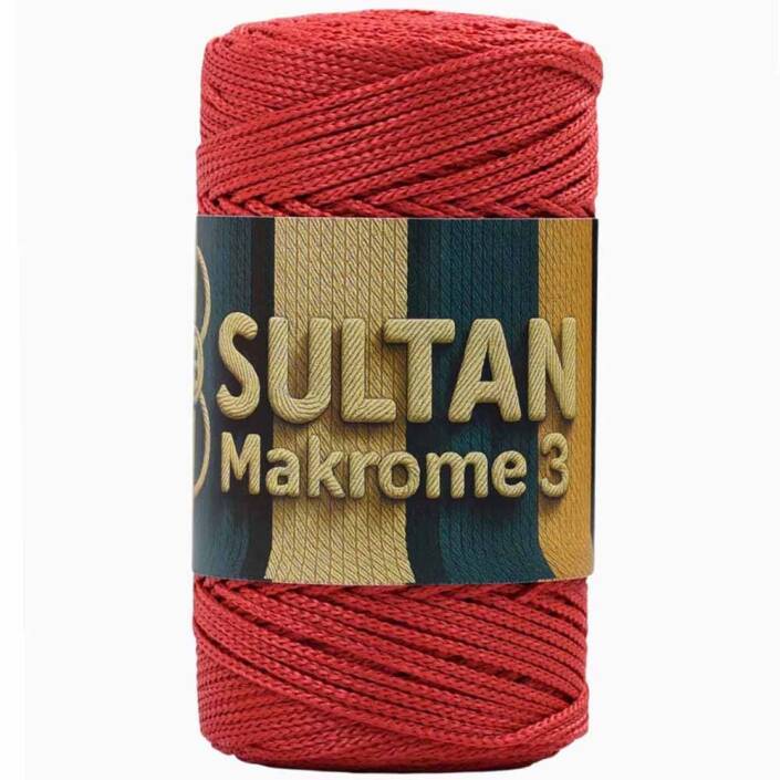 NO:3 Polyester Makrome ( 100 Gram ) 100 Kırmızı - 1