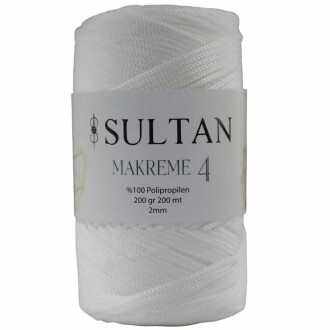 NO:4 Polyester Makrome İpi ( 200 Gr ) 1 Beyaz - 1