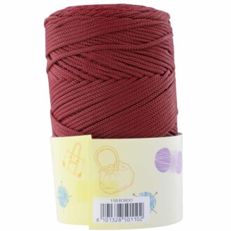 NO:4 Polyester Makrome İpi ( 200 Gr ) 110 Bordo - Orivyum