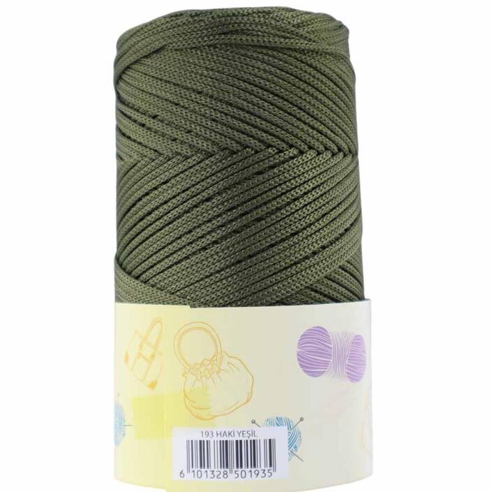 NO:4 Polyester Makrome İpi ( 200 Gr ) 193 Haki - 1