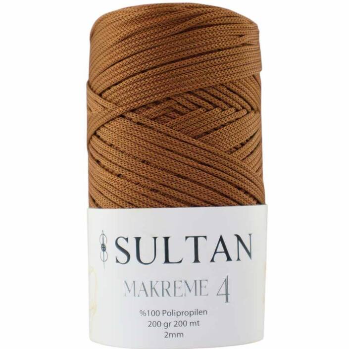 NO:4 Polyester Makrome İpi ( 200 Gr ) 203 Karamel - 1