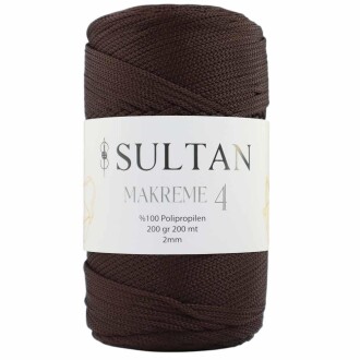 NO:4 Polyester Makrome İpi ( 200 Gr ) 208 Koyu Kahve - 1