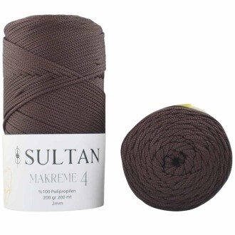 NO:4 Polyester Makrome İpi ( 200 Gr ) 208 Koyu Kahve - 2