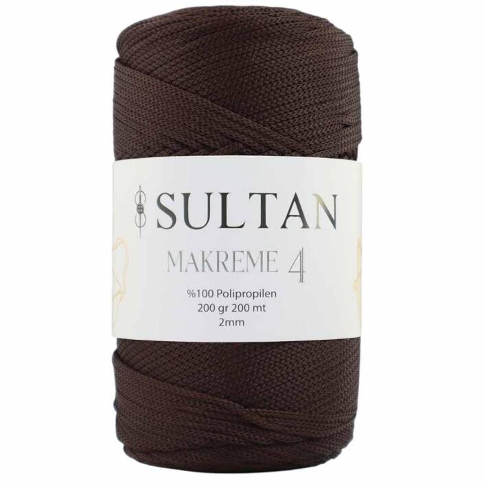 NO:4 Polyester Makrome İpi ( 200 Gr ) 208 Koyu Kahve - 1
