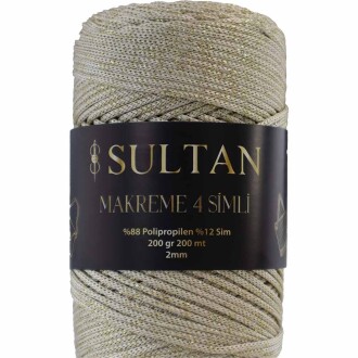 NO:4 Simli Polyester Makrome İpi ( 200 Gr ) 2016 Ekru - Orivyum
