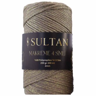 NO:4 Simli Polyester Makrome İpi ( 200 Gr ) 2040 Deve Tüyü - Sultan