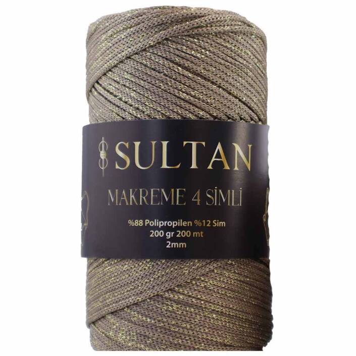 NO:4 Simli Polyester Makrome İpi ( 200 Gr ) 2040 Deve Tüyü - 1
