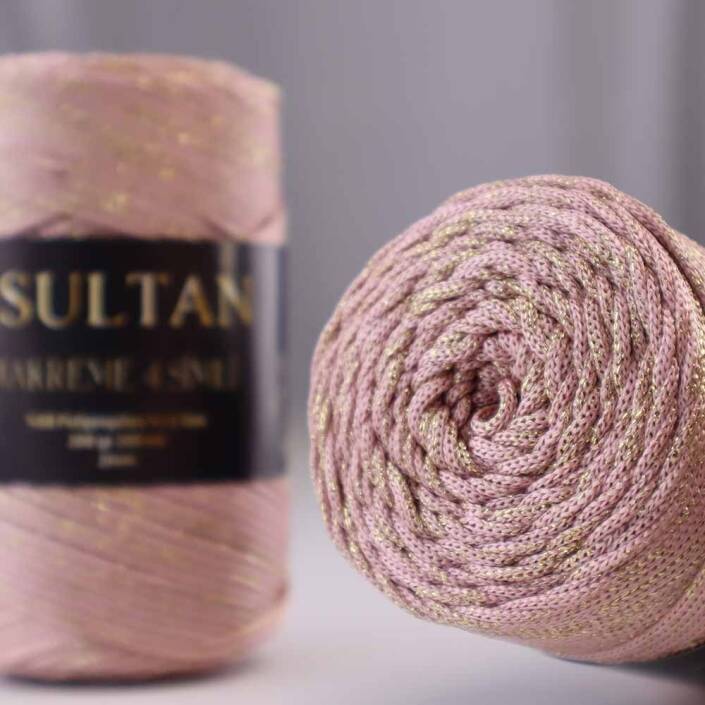 NO:4 Simli Polyester Makrome İpi ( 200 Gr ) 2070 Pudra - 2