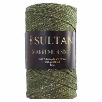 NO:4 Simli Polyester Makrome İpi ( 200 Gr ) 2193 Haki - Orivyum