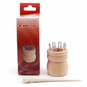 Nurge Ahşap 8 Pin Örgü Makarası + Plastik Tığ ( 240-5 ) - Nurge