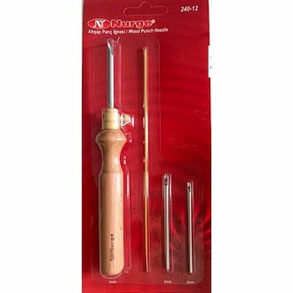 Nurge Ahşap Punch İğnesi ( 3 İğne Ve İplik Geçirici ) 240-12 - 2
