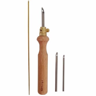 Nurge Ahşap Punch İğnesi ( 3 İğne Ve İplik Geçirici ) 240-12 - Nurge