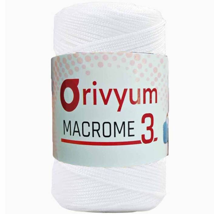 Orivyum NO:3 Polyester Makrome İpi 01 Beyaz - 1