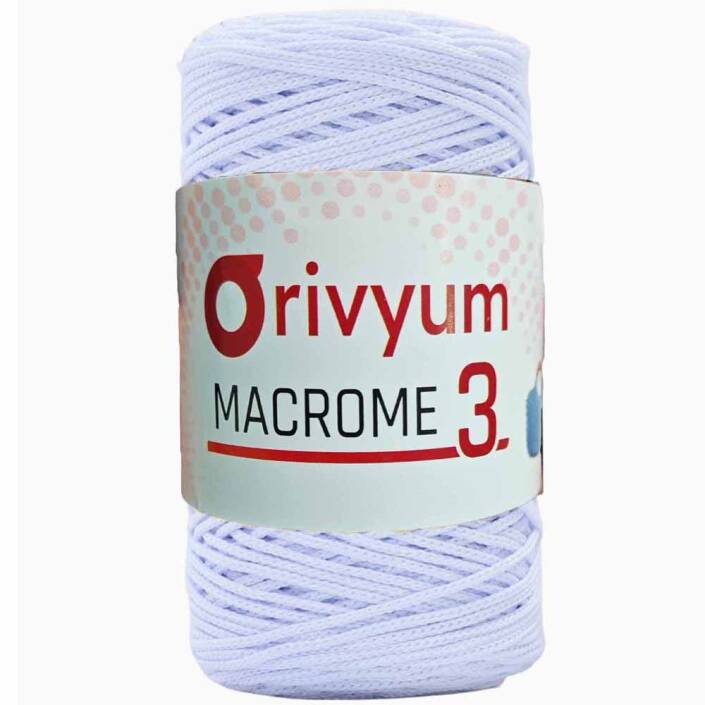 Orivyum NO:3 Polyester Makrome İpi 05 Optik Beyaz - 1