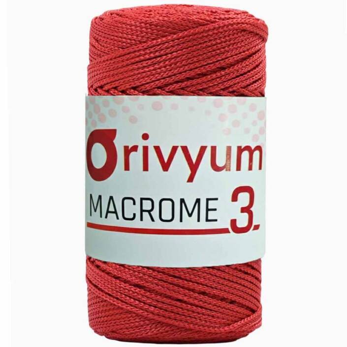 Orivyum NO:3 Polyester Makrome İpi 100 Kırmızı - 1