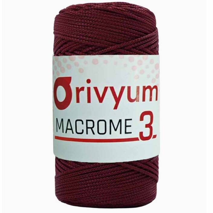 Orivyum NO:3 Polyester Makrome İpi 110 Bordo - 1