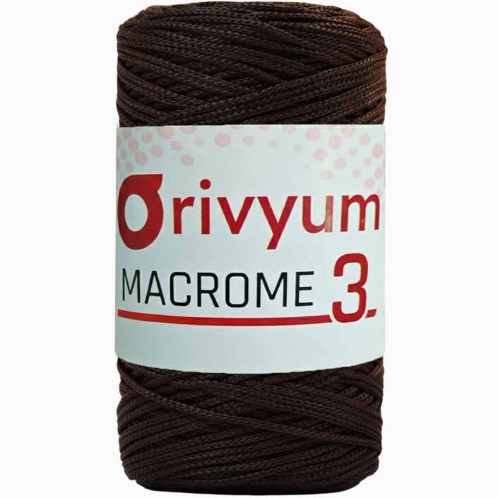 Orivyum NO:3 Polyester Makrome İpi 208 Koyu Kahve - 1