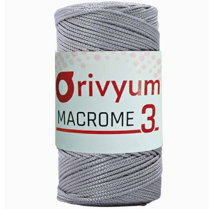 Orivyum NO:3 Polyester Makrome İpi 62 Orta Gri - 1