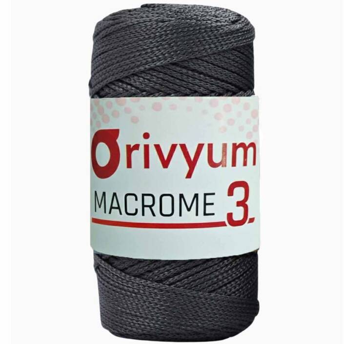 Orivyum NO:3 Polyester Makrome İpi 69 Koyu Gri - 1
