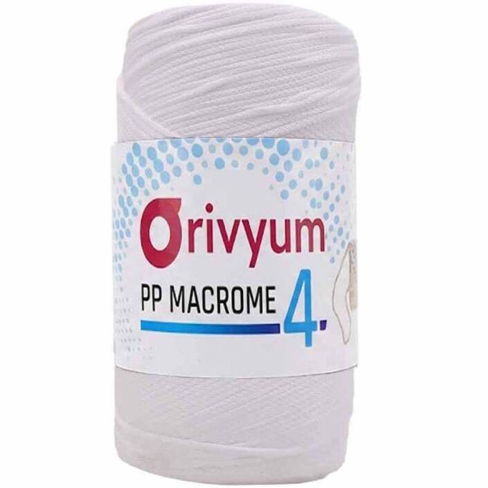 Orivyum NO:4 Polyester Makrome İpi 01 Beyaz ( 200 Gram ) - 1
