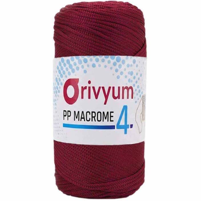 Orivyum NO:4 Polyester Makrome İpi 110 Bordo ( 200 Gram ) - 1