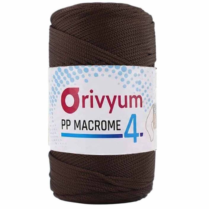 Orivyum NO:4 Polyester Makrome İpi 208 Koyu Kahve ( 200 Gram ) - 1