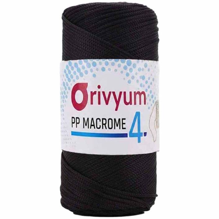 Orivyum NO:4 Polyester Makrome İpi 270 Siyah ( 200 Gram ) - 1