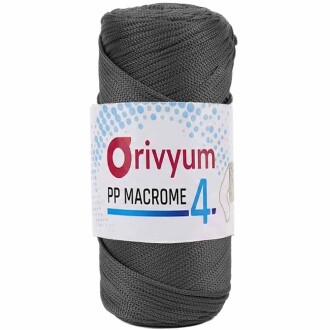 Orivyum NO:4 Polyester Makrome İpi 69 Koyu Gri ( 200 Gram ) - Orivyum
