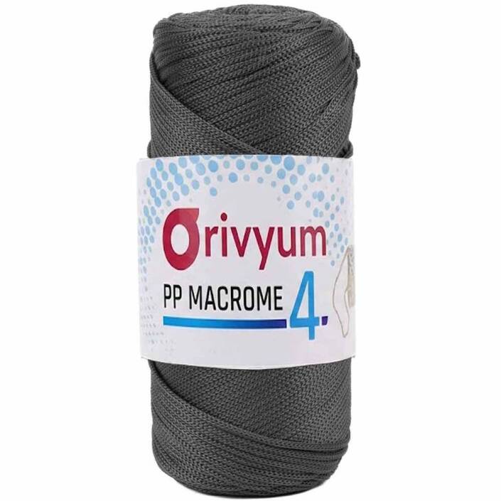 Orivyum NO:4 Polyester Makrome İpi 69 Koyu Gri ( 200 Gram ) - 1