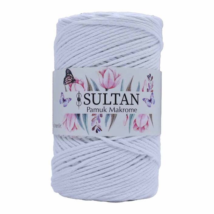 Pamuk Makrome İpi 02 Beyaz ( 250 Gr ) - 1