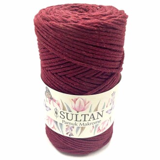 Pamuk Makrome İpi Bordo ( 250 Gr ) - Orivyum