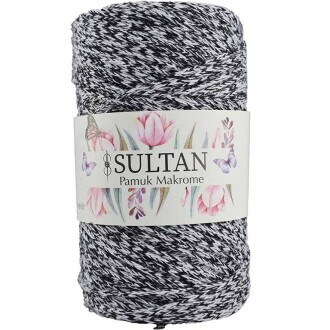 Pamuk Makrome İpi Ebruli 3225 ( 250 Gr ) Siyahlı - Orivyum