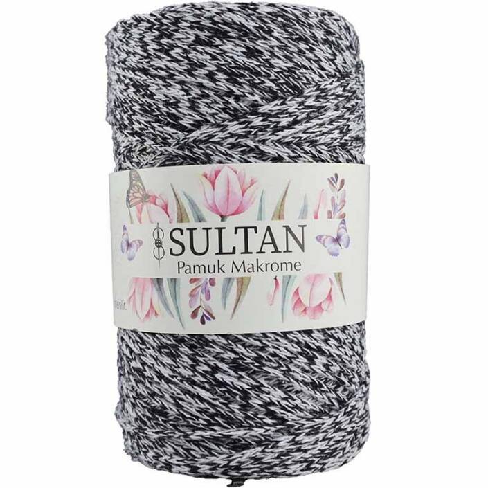 Pamuk Makrome İpi Ebruli 3225 ( 250 Gr ) Siyahlı - 1