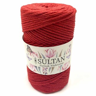 Pamuk Makrome İpi Kırmızı ( 250 Gr ) - Orivyum