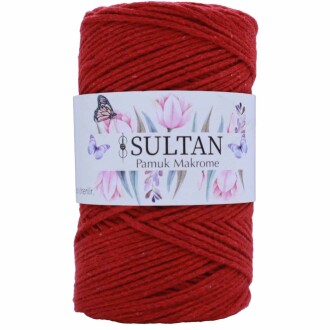 Pamuk Makrome İpi 25 Kırmızı ( 250 Gr ) - Orivyum