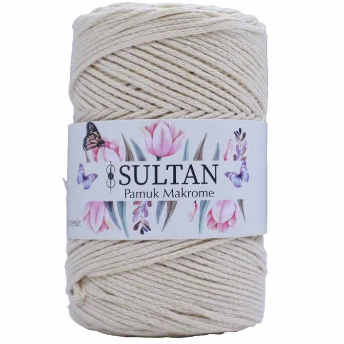 Pamuk Makrome İpi 01 Krem ( 250 Gr ) - 1