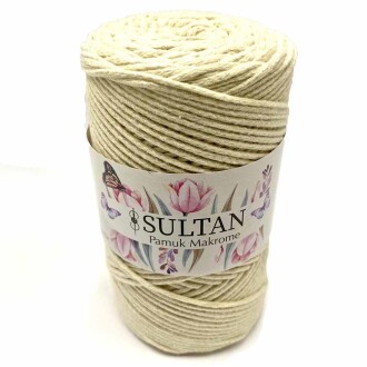 Pamuk Makrome İpi 01 Krem ( 250 Gr ) - 2