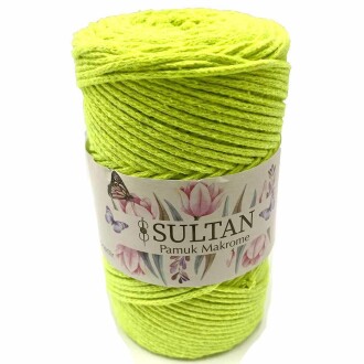 Pamuk Makrome İpi 35 Neon Yeşil ( 250 Gr ) - Orivyum