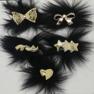 Patik Süsü Siyah Modeller (patik Tokası) Çifti - Orivyum