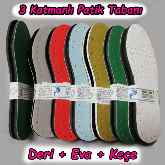 Patik Tabanı 3 Katmanlı ( Deri + Eva + Keçe ) - 