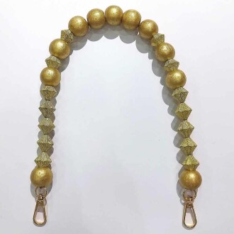 Piramit Boncuklu Çanta Sapı AT32 Gold ( 40 Cm ) - Orivyum