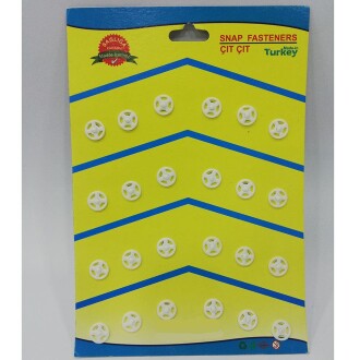 Plastik Çıtçıt 13 Mm Beyaz - Orivyum