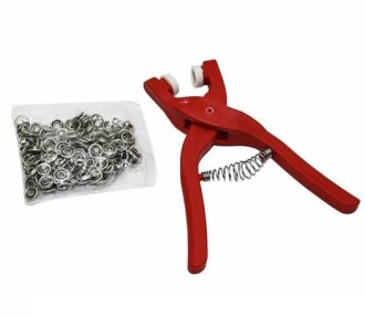 Plastik Çıtçıt Pense Seti ( Çıtçıt Pense + Çıtçıt ) Kırmızı - Orivyum