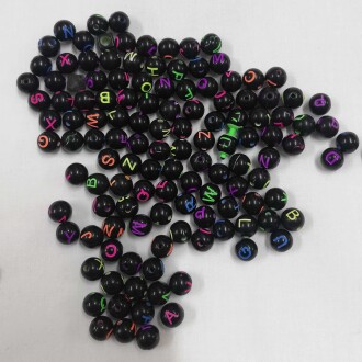 Plastik Harf Siyah Yuvarlak 6 Mm ( 250 Gr ) - Orivyum