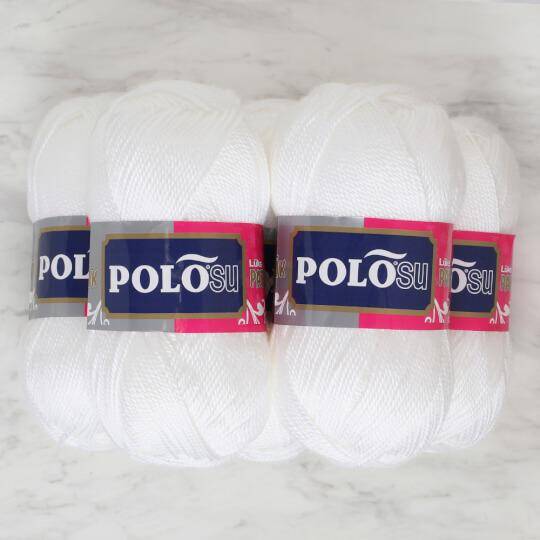 Polosu Lüks Patik El Örgü İpi 308 Beyaz ( 5 Adet ) - 3