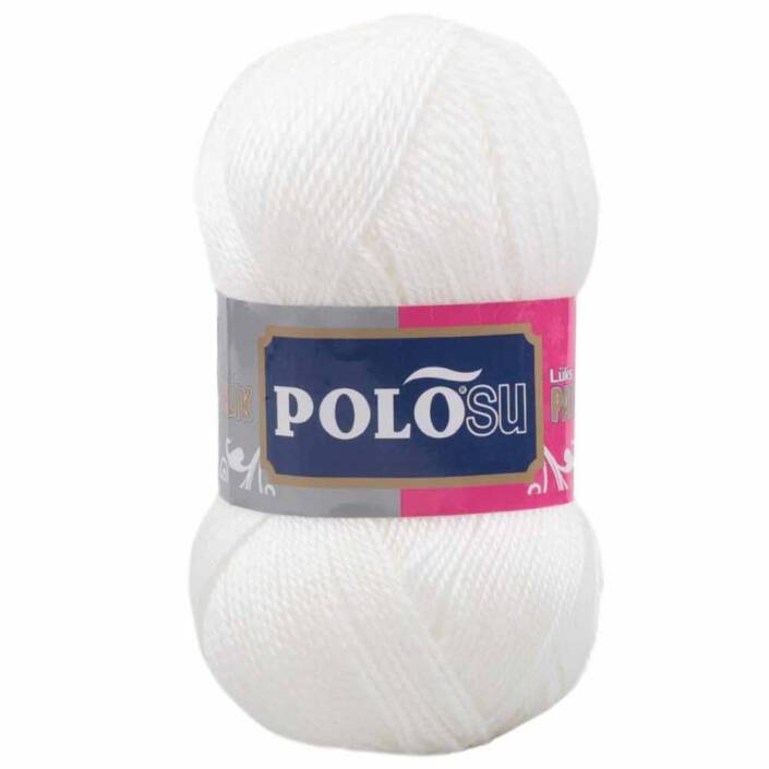 Polosu Lüks Patik El Örgü İpi 308 Beyaz ( 5 Adet ) - 1